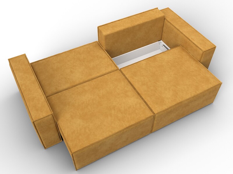 Диван прямой Куба, Велюр, BRUT 10 желтый