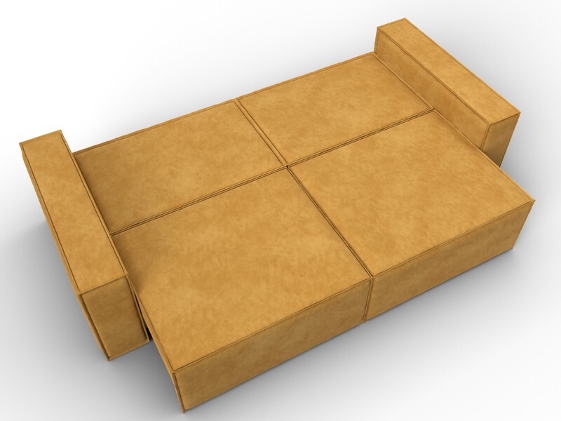 Диван прямой Куба, Велюр, BRUT 10 желтый