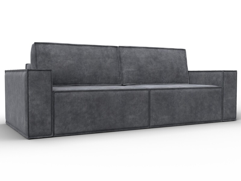 Диван прямой Куба, Велюр, BRUT 16 темно-серый