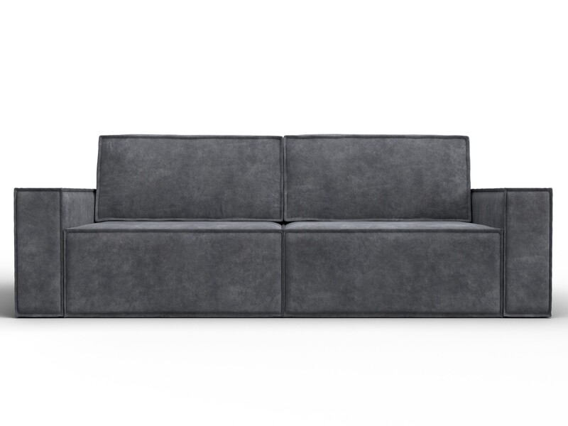 Диван прямой Куба, Велюр, BRUT 16 темно-серый
