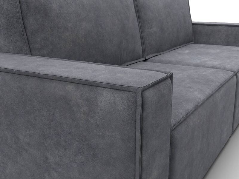 Диван прямой Куба, Велюр, BRUT 16 темно-серый