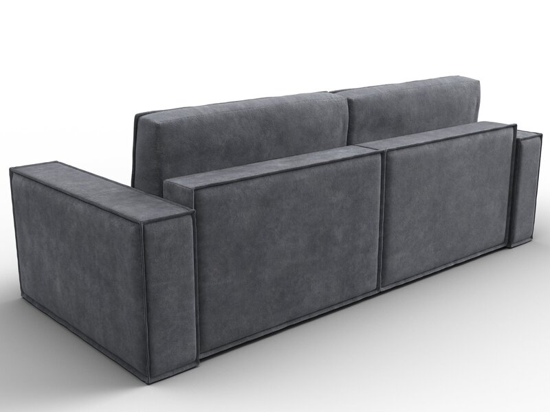 Диван прямой Куба, Велюр, BRUT 16 темно-серый