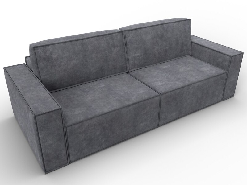 Диван прямой Куба, Велюр, BRUT 16 темно-серый