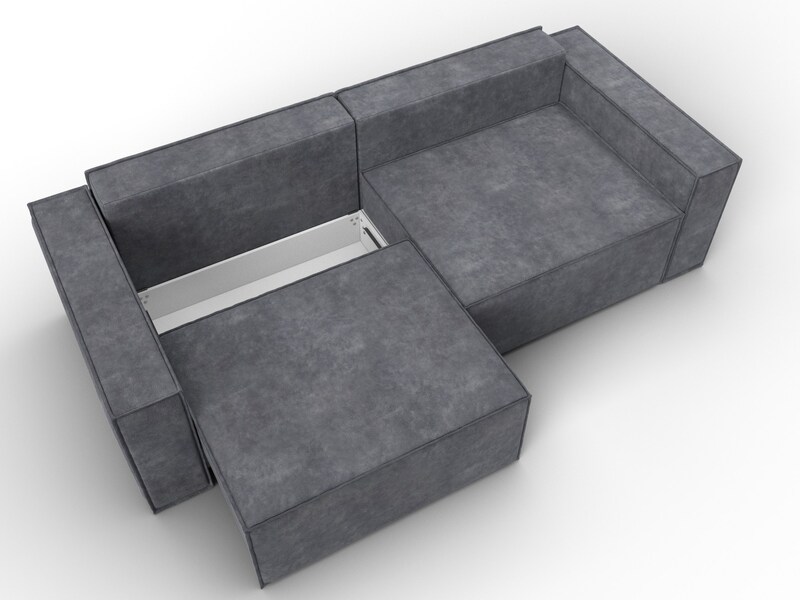 Диван прямой Куба, Велюр, BRUT 16 темно-серый