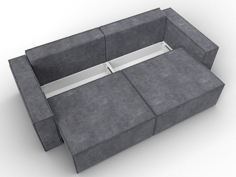 Диван прямой Куба, Велюр, BRUT 16 темно-серый