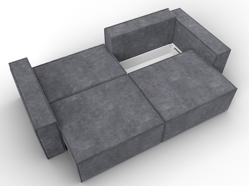 Диван прямой Куба, Велюр, BRUT 16 темно-серый