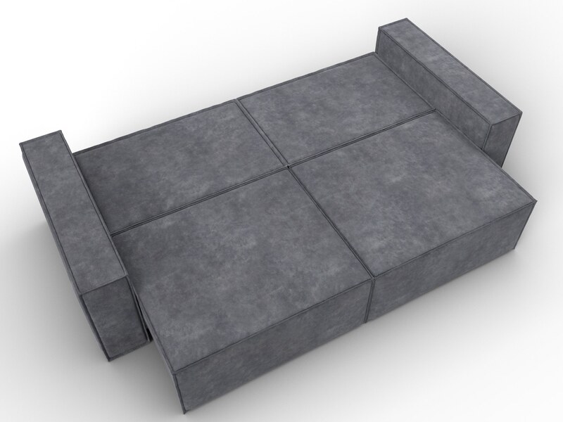 Диван прямой Куба, Велюр, BRUT 16 темно-серый