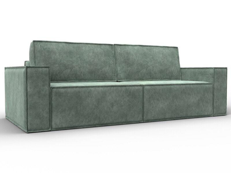 Диван прямой Куба, Велюр, BRUT 08 зеленый