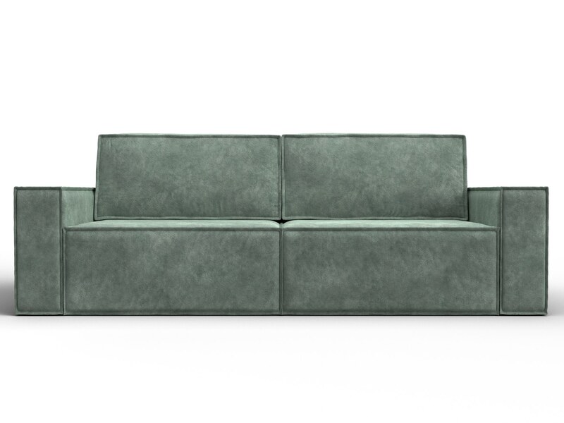 Диван прямой Куба, Велюр, BRUT 08 зеленый