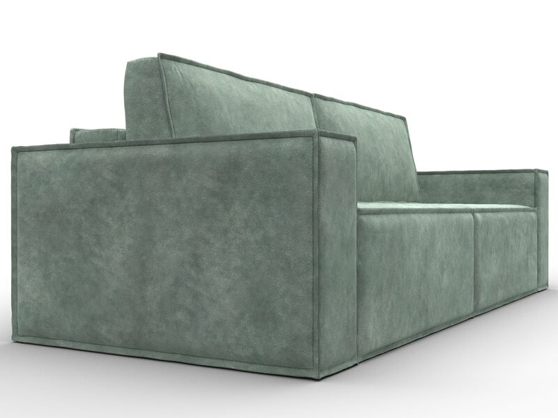 Диван прямой Куба, Велюр, BRUT 08 зеленый