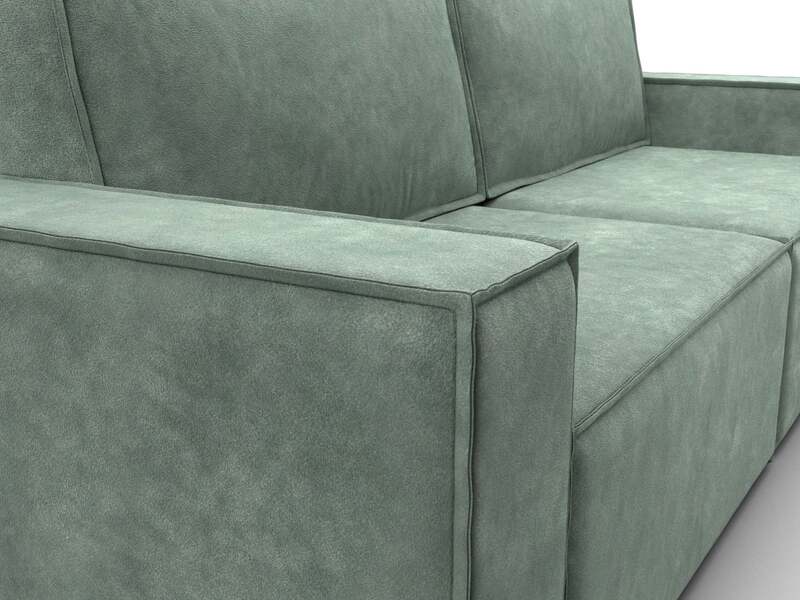 Диван прямой Куба, Велюр, BRUT 08 зеленый