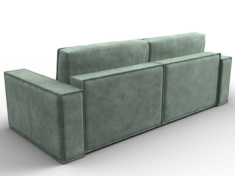 Диван прямой Куба, Велюр, BRUT 08 зеленый