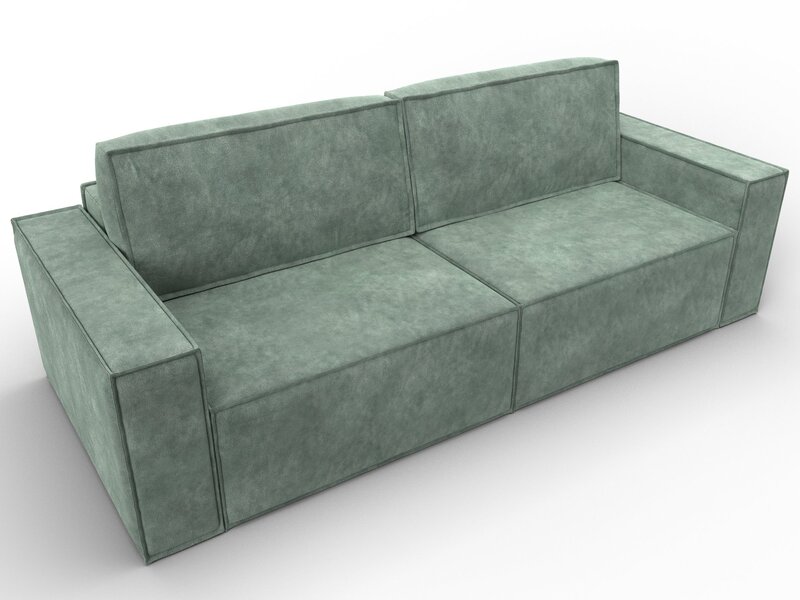 Диван прямой Куба, Велюр, BRUT 08 зеленый