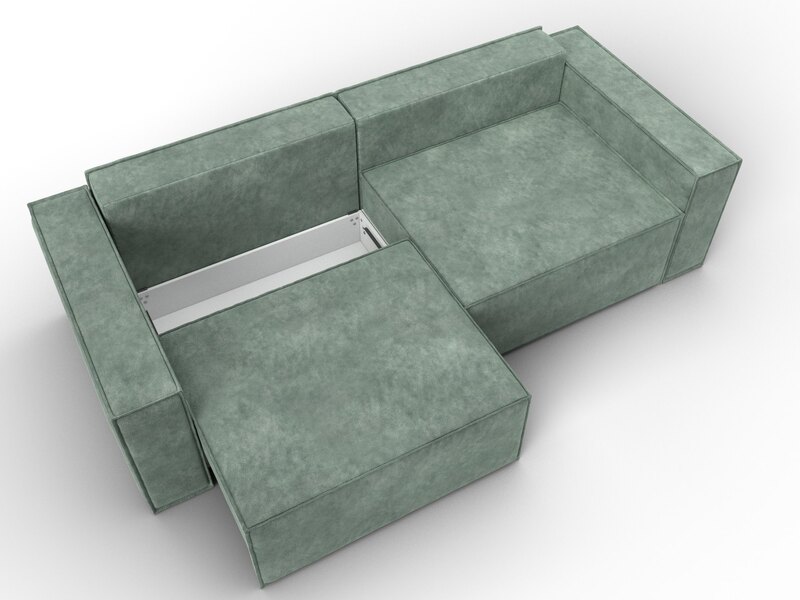 Диван прямой Куба, Велюр, BRUT 08 зеленый