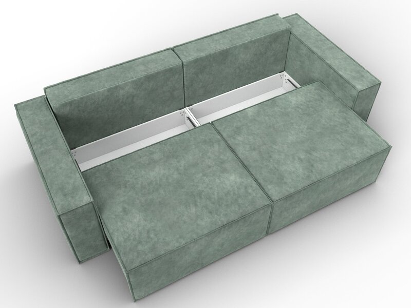 Диван прямой Куба, Велюр, BRUT 08 зеленый