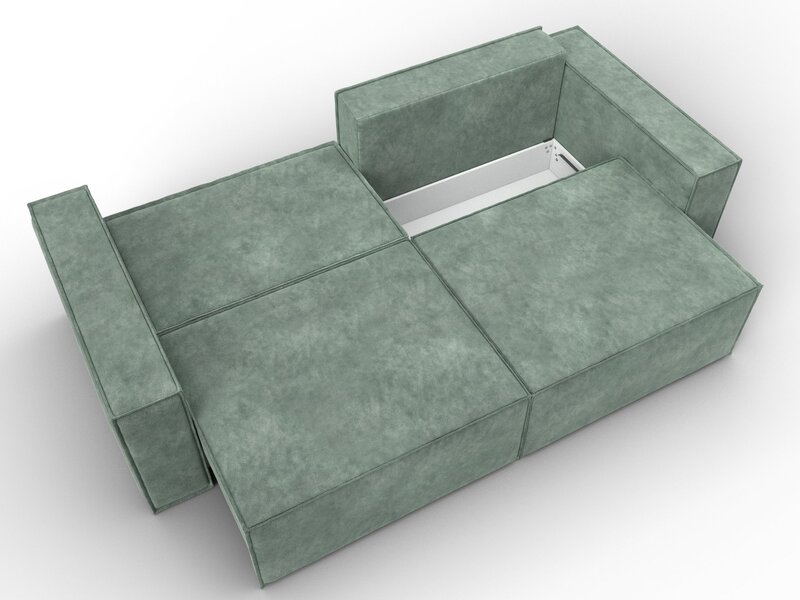 Диван прямой Куба, Велюр, BRUT 08 зеленый