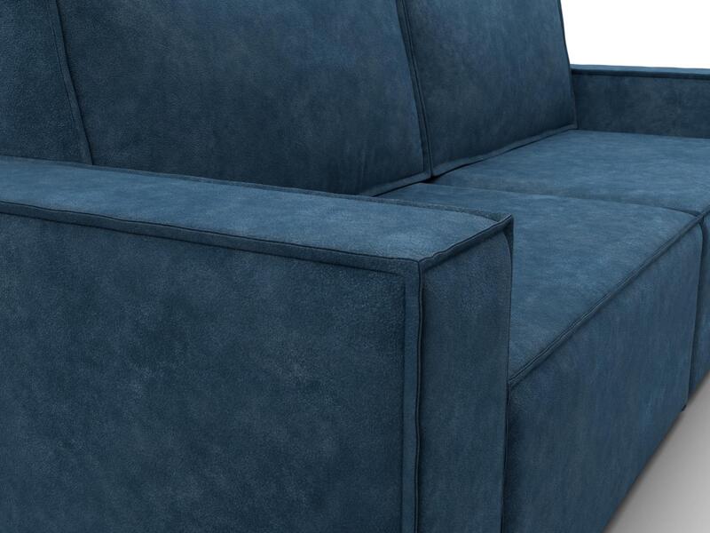 Диван прямой Куба, Велюр, BRUT 11 синий