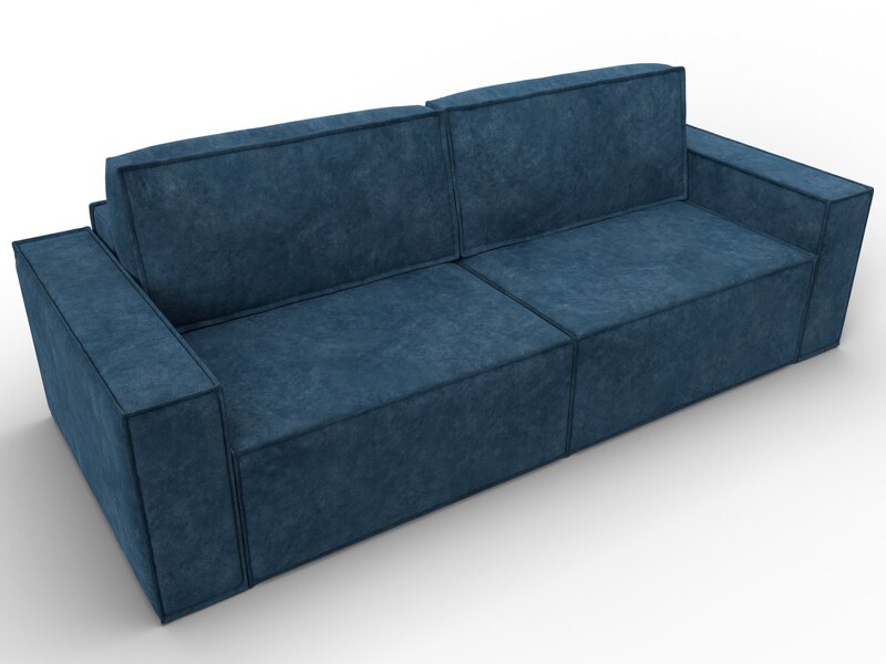 Диван прямой Куба, Велюр, BRUT 11 синий