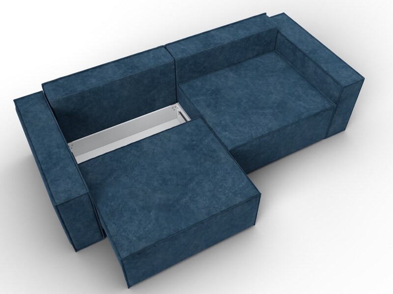 Диван прямой Куба, Велюр, BRUT 11 синий