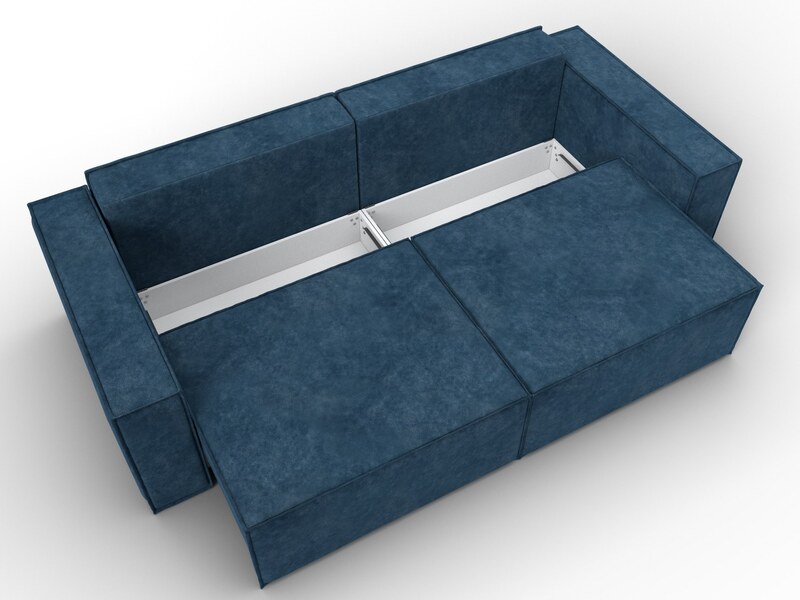 Диван прямой Куба, Велюр, BRUT 11 синий