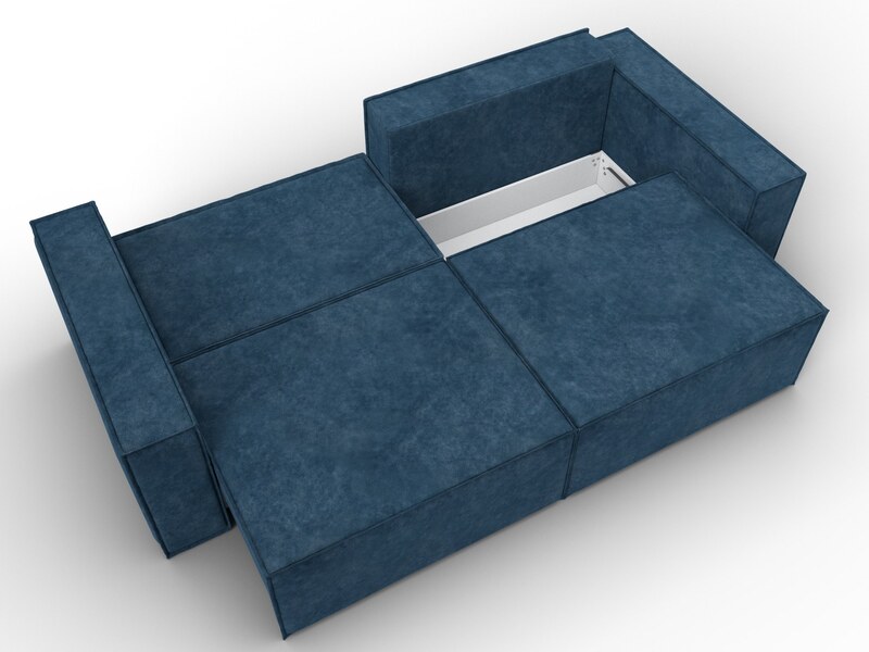 Диван прямой Куба, Велюр, BRUT 11 синий