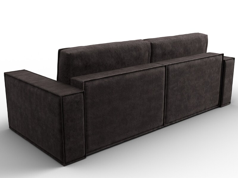 Диван прямой Куба, Велюр, BRUT 17 коричневый