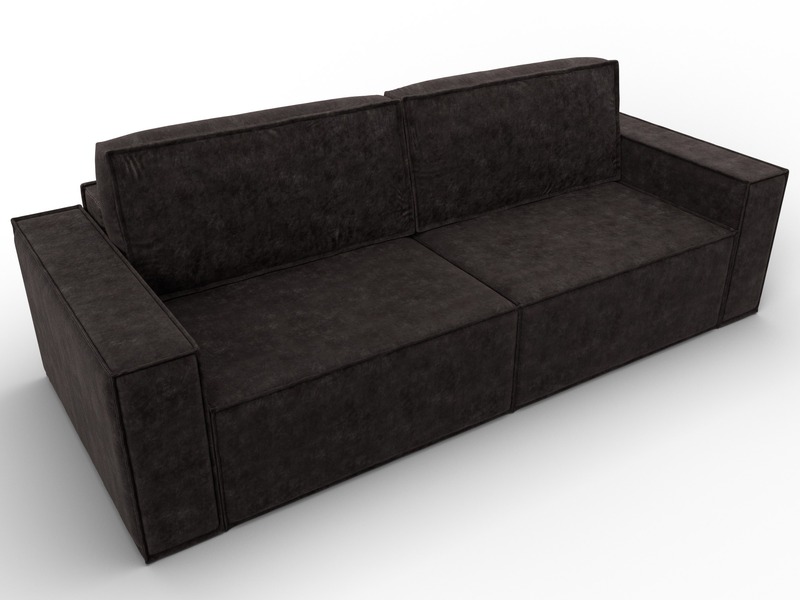 Диван прямой Куба, Велюр, BRUT 17 коричневый