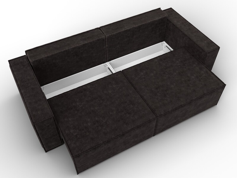 Диван прямой Куба, Велюр, BRUT 17 коричневый