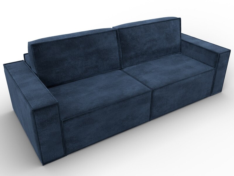 Диван прямой Куба, Велюр, TOWER 13 синий