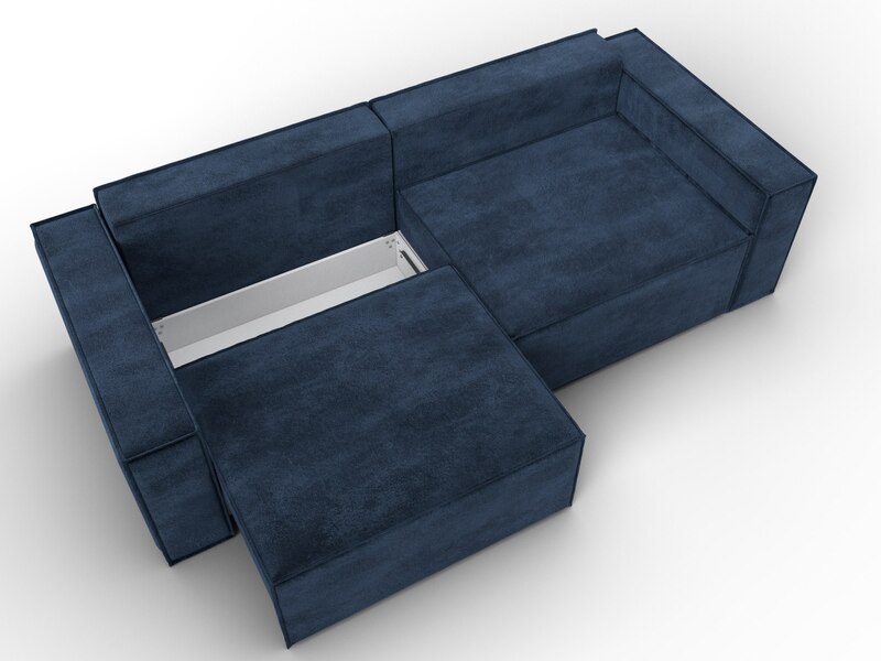 Диван прямой Куба, Велюр, TOWER 13 синий