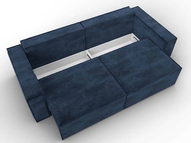 Диван прямой Куба, Велюр, TOWER 13 синий