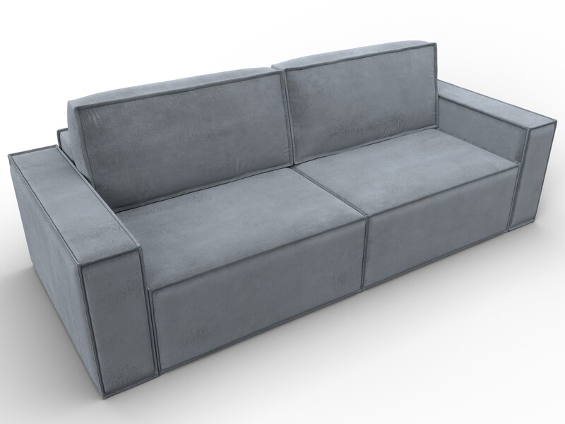 Диван прямой Куба, Велюр, TOWER 10 серый
