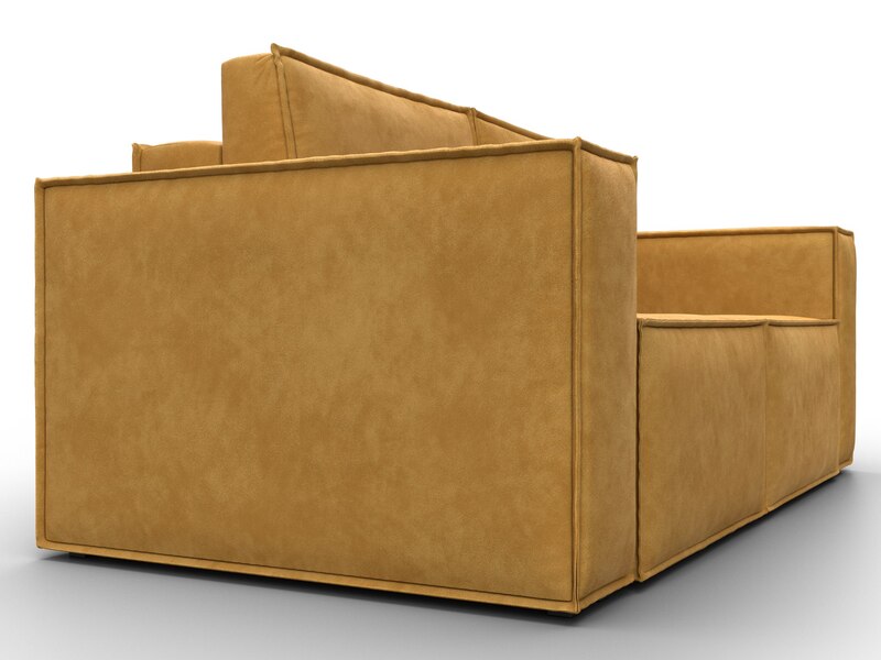 Диван прямой Куба мини, Велюр, BRUT 10 желтый