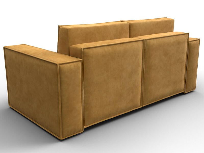 Диван прямой Куба мини, Велюр, BRUT 10 желтый