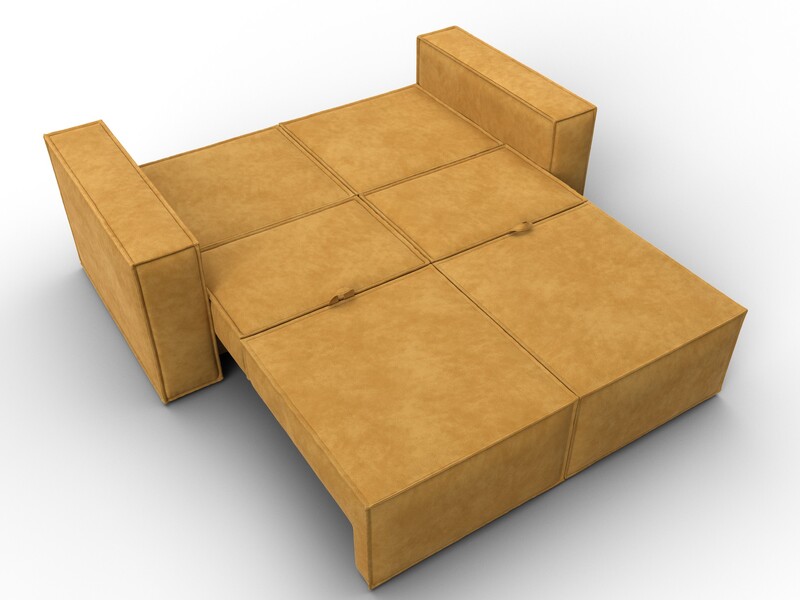 Диван прямой Куба мини, Велюр, BRUT 10 желтый