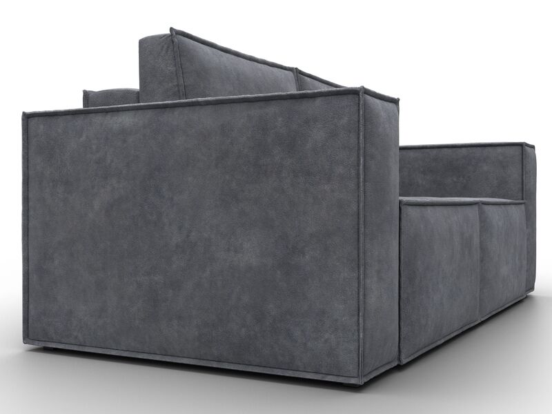Диван прямой Куба мини, Велюр, BRUT 16 темно-серый