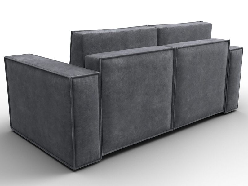 Диван прямой Куба мини, Велюр, BRUT 16 темно-серый