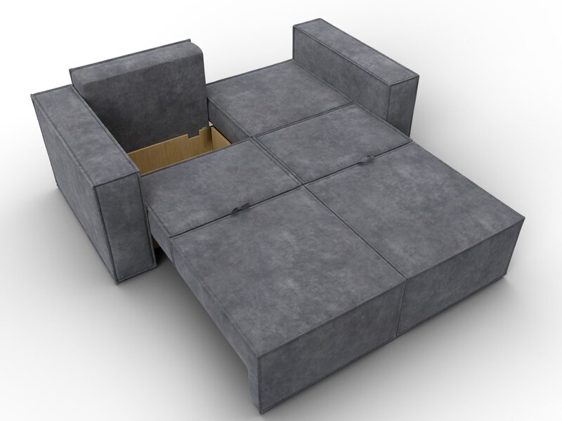 Диван прямой Куба мини, Велюр, BRUT 16 темно-серый