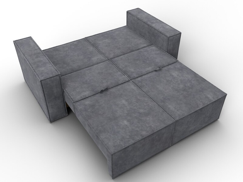 Диван прямой Куба мини, Велюр, BRUT 16 темно-серый