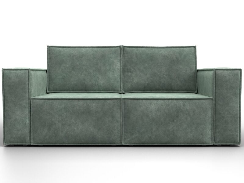 Диван прямой Куба мини, Велюр, BRUT 08 зеленый