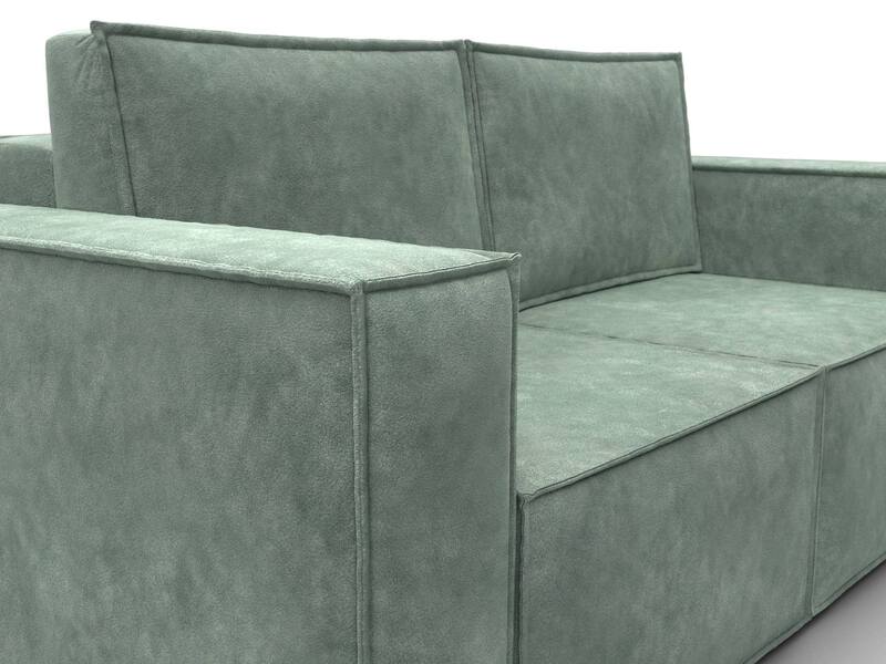 Диван прямой Куба мини, Велюр, BRUT 08 зеленый