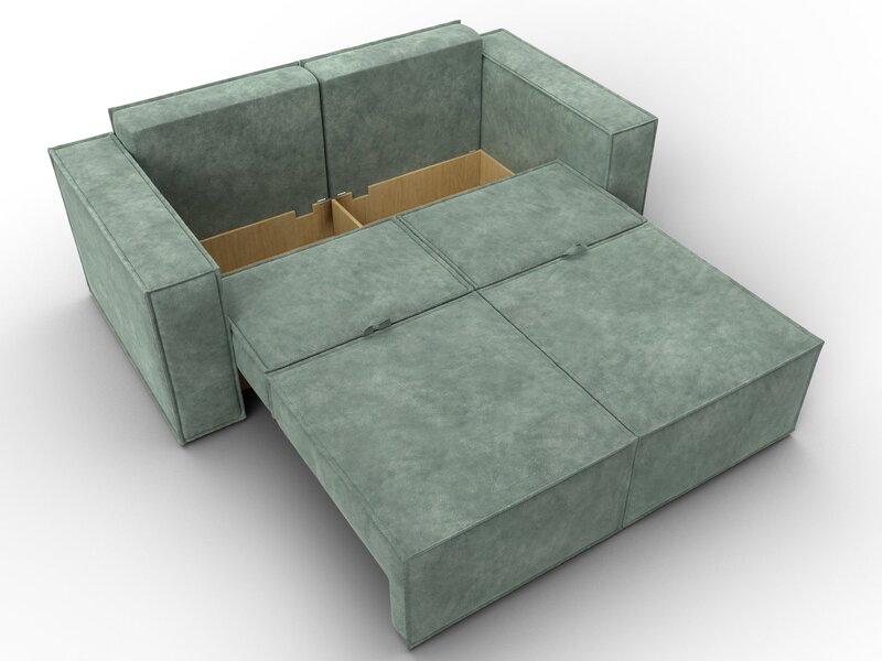 Диван прямой Куба мини, Велюр, BRUT 08 зеленый