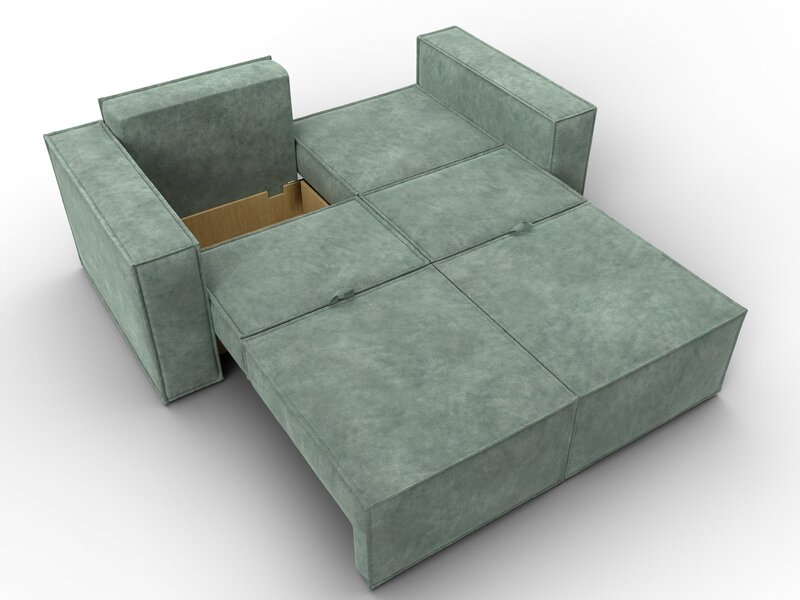Диван прямой Куба мини, Велюр, BRUT 08 зеленый