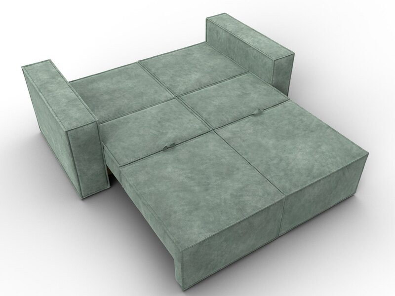 Диван прямой Куба мини, Велюр, BRUT 08 зеленый