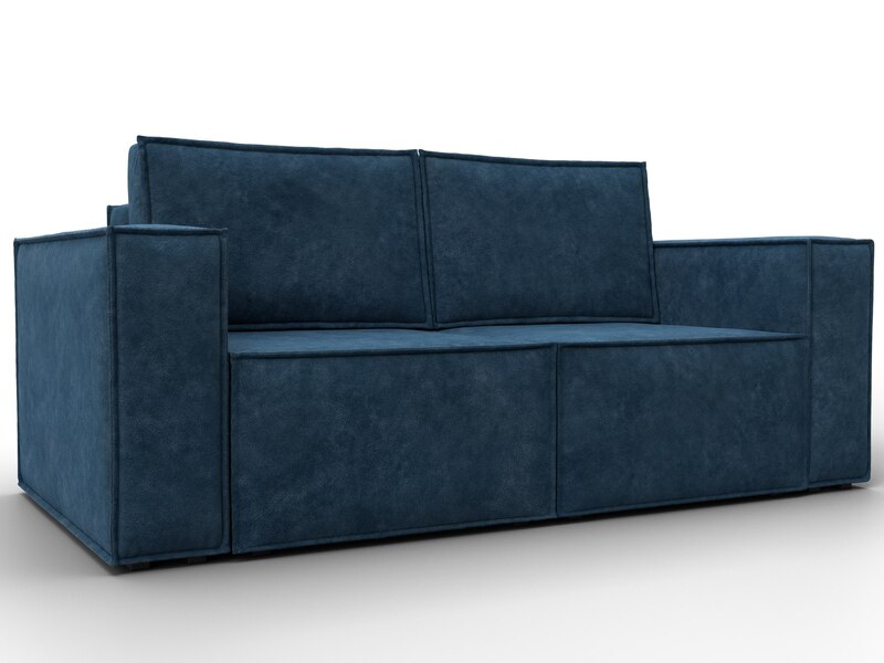 Диван прямой Куба мини, Велюр, BRUT 11 синий