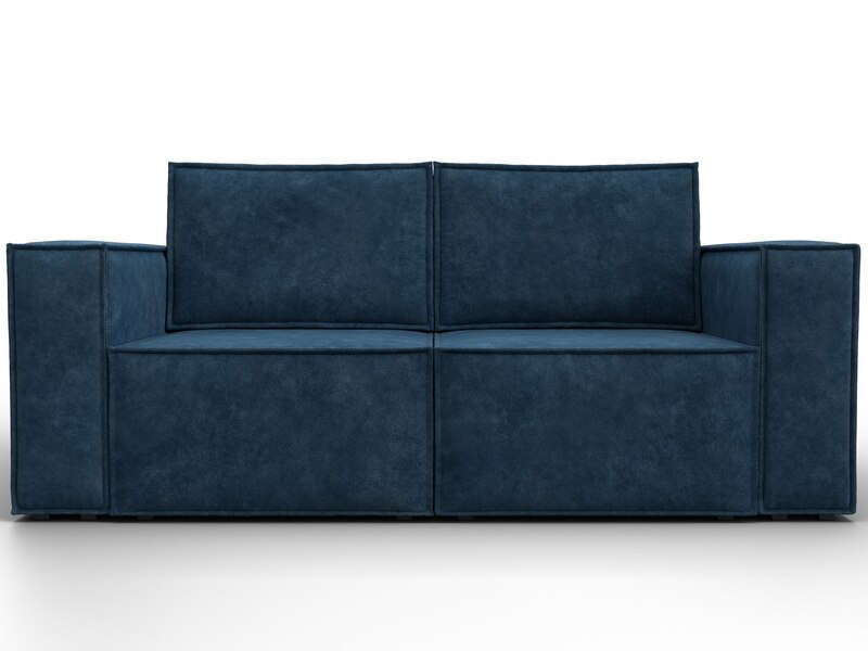 Диван прямой Куба мини, Велюр, BRUT 11 синий