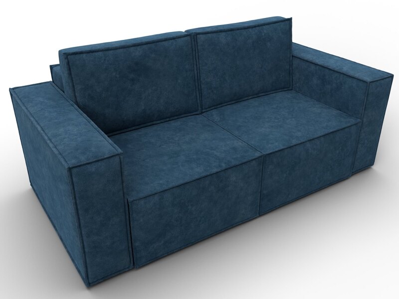Диван прямой Куба мини, Велюр, BRUT 11 синий