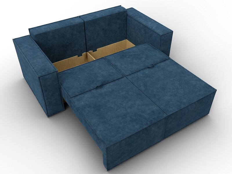 Диван прямой Куба мини, Велюр, BRUT 11 синий