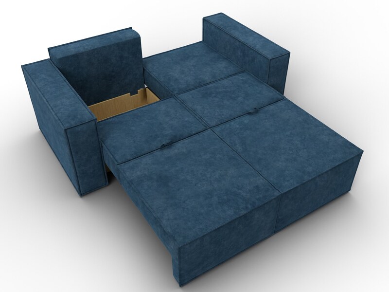 Диван прямой Куба мини, Велюр, BRUT 11 синий