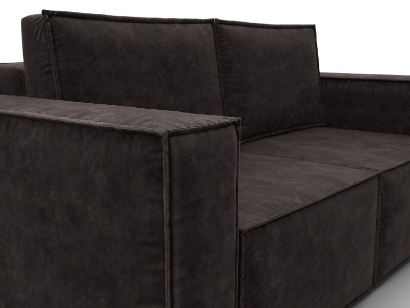 Диван прямой Куба мини, Велюр, BRUT 17 коричневый